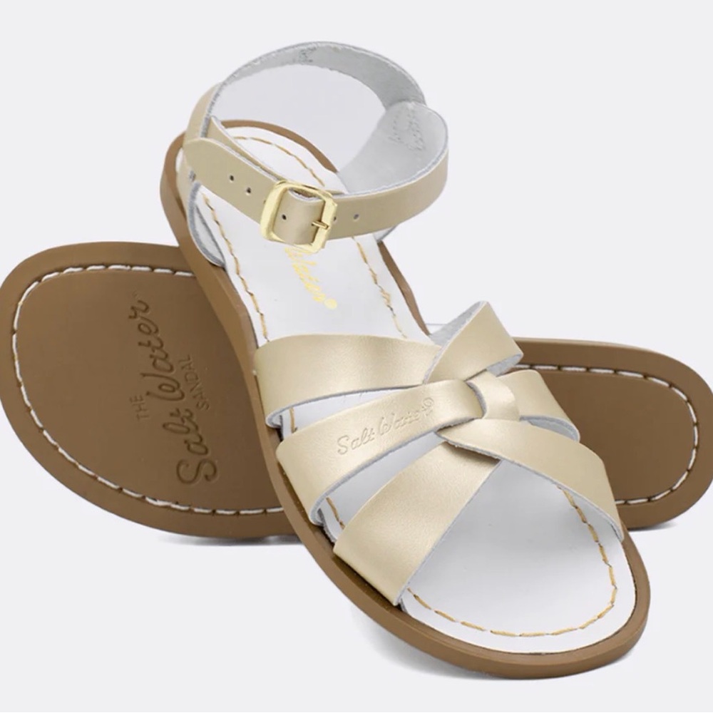 Salt Water Sandals by Hoy - Metallic Gold Kids Sandals